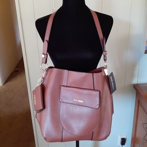 🆕 STEVE MADDEN large leather suede shoulder bag
